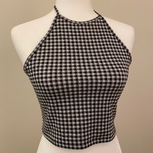 Black & White Plaid Halter Top by Express